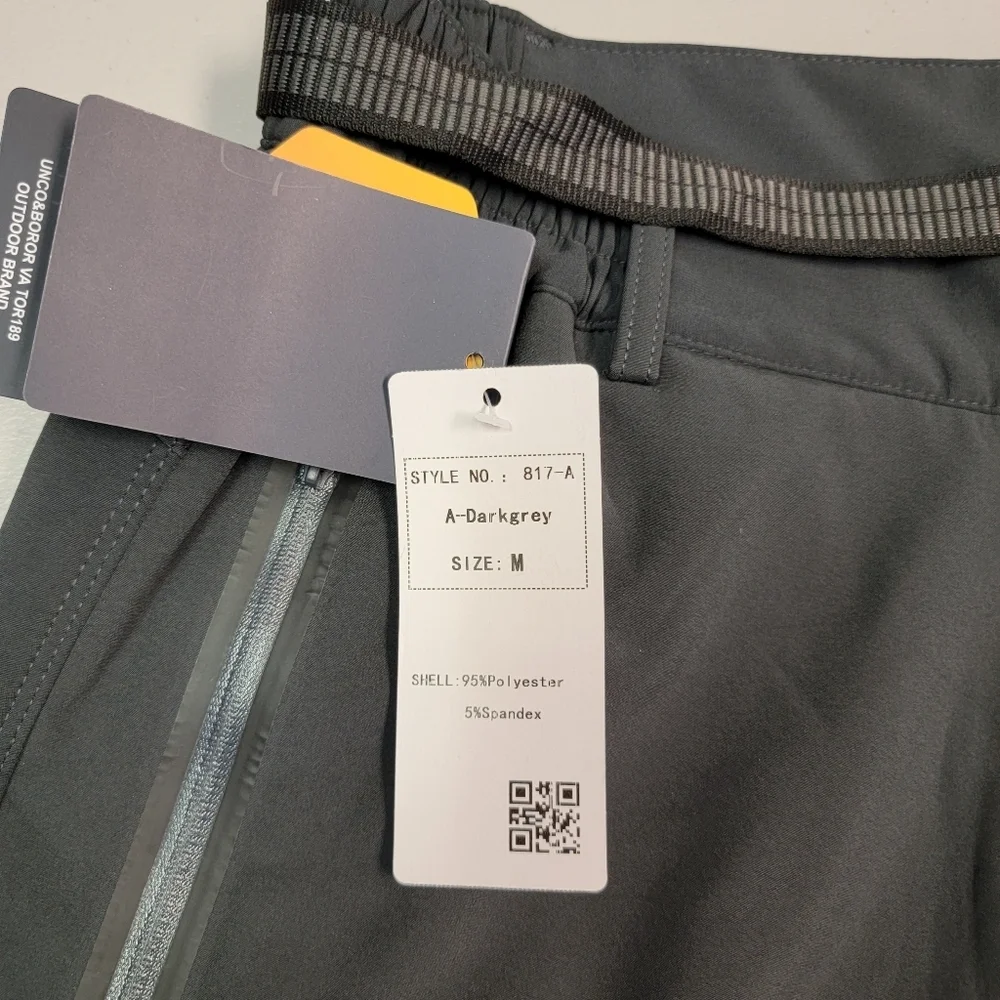 Moerdeng Men's‎ Soft Shell Water Proof Outdoor Wear Pants Dark Grey Size M